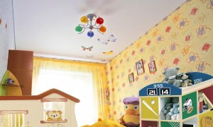 матовый натяжной потолок в детской комнате